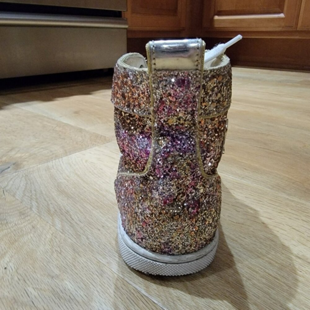 CHRISTIAN LOUBOUTIN WOMEN SHOES/SNEAKERS BIP BIP GLITTER HIGH-TOP PINK SZ 39.5 - Picture 5 of 6